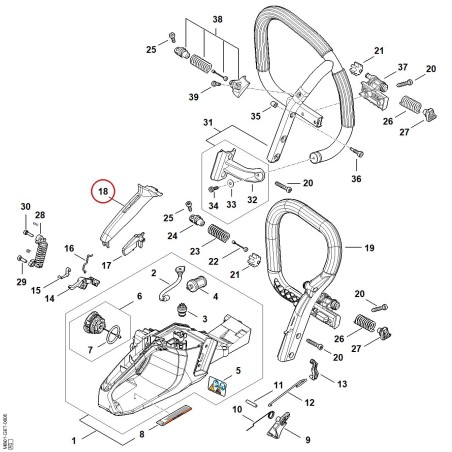 Monture de poignée MB017910600 ORIGINAL STIHL | NewgardenParts.com