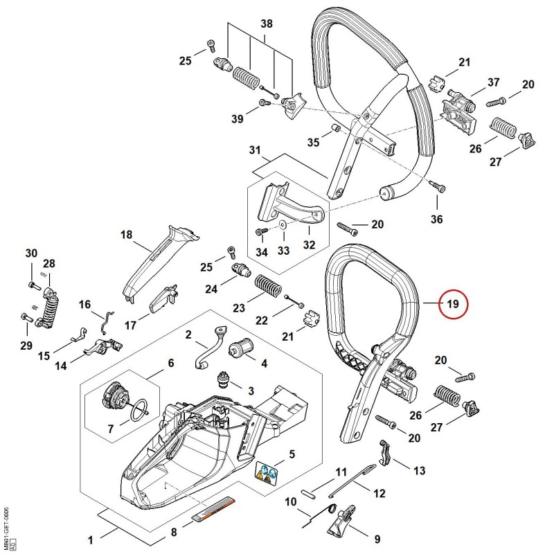 Handlebar MB017911700 ORIGINAL STIHL