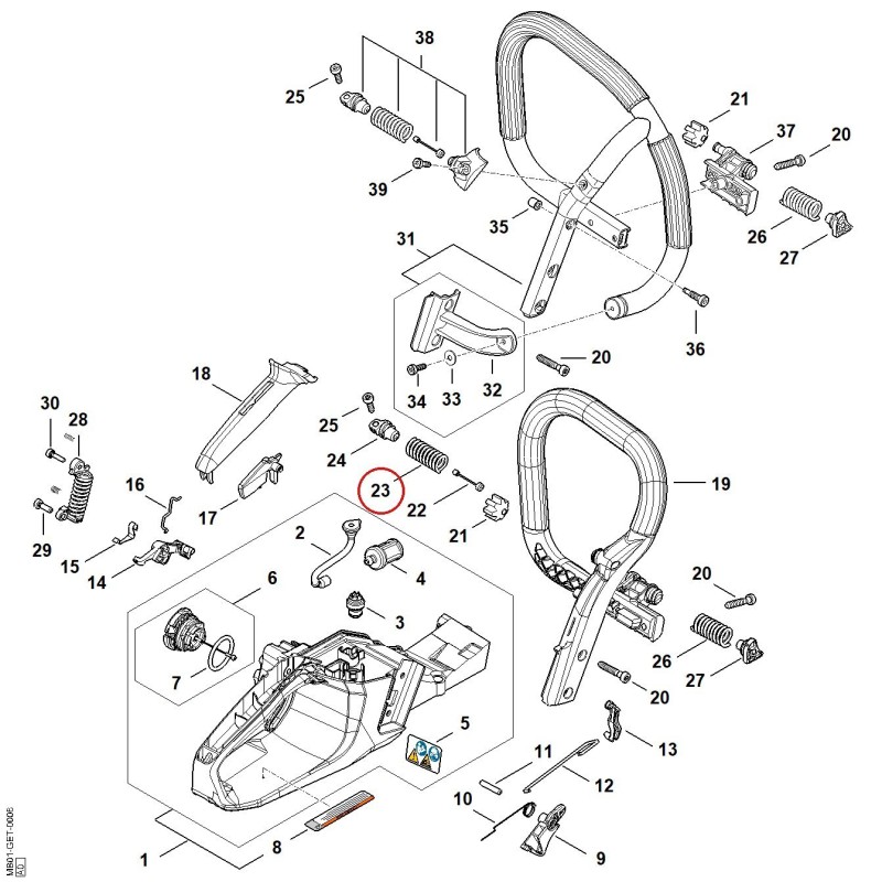 Ressort MB017913102 ORIGINAL STIHL