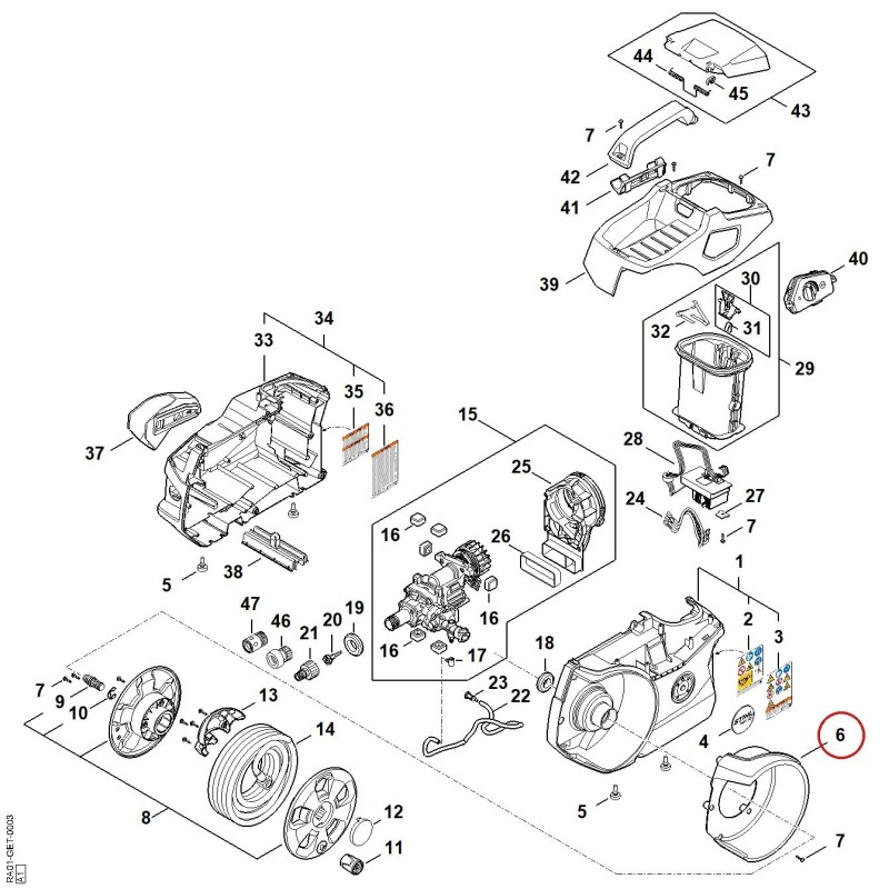 Reel housing RA015011350 ORIGINAL STIHL Reel housing RA015011350 ORIGINAL STIHL