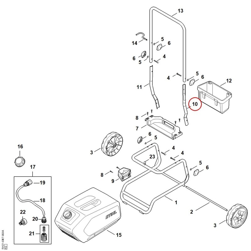 Poignée tubulaire RA017911700 ORIGINAL STIHL Poignée tubulaire RA017911700 ORIGINAL STIHL