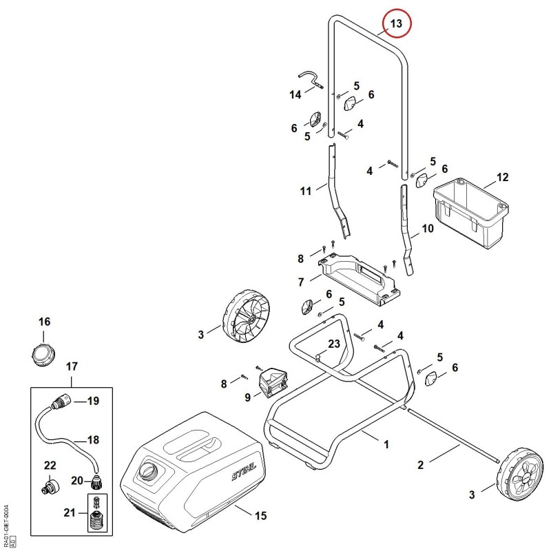 Handle frame RA017914900 ORIGINAL STIHL