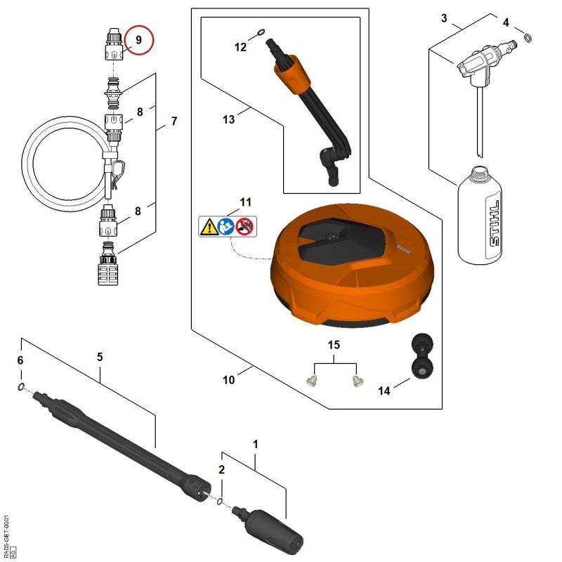 Hose connector RE027007300 ORIGINAL STIHL