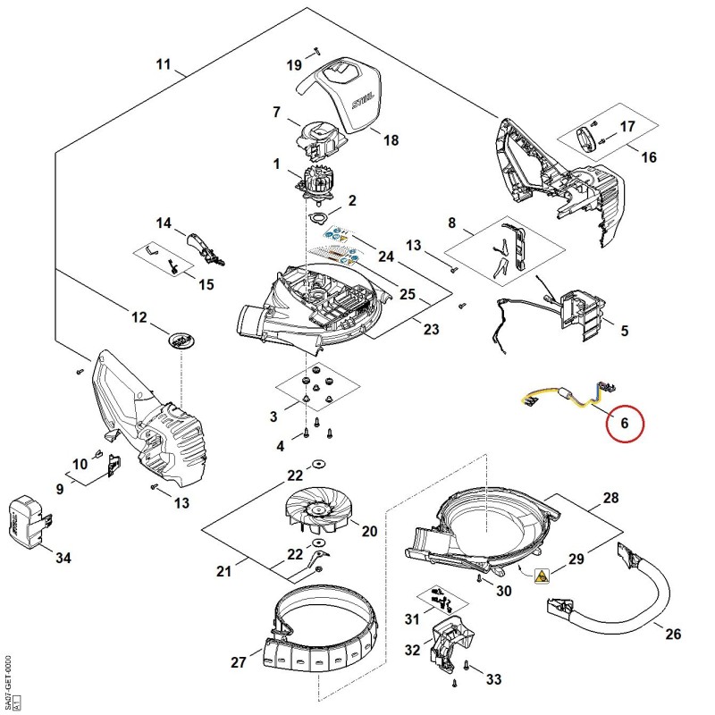 Fascio di cavi SA074302204 ORIGINALE STIHL
