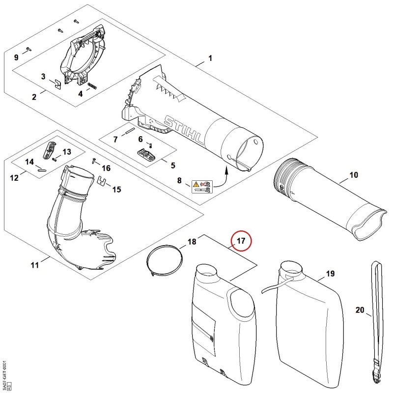 Saco recolector SA077009702 ORIGINAL STIHL Saco recolector SA077009702 ORIGINAL STIHL