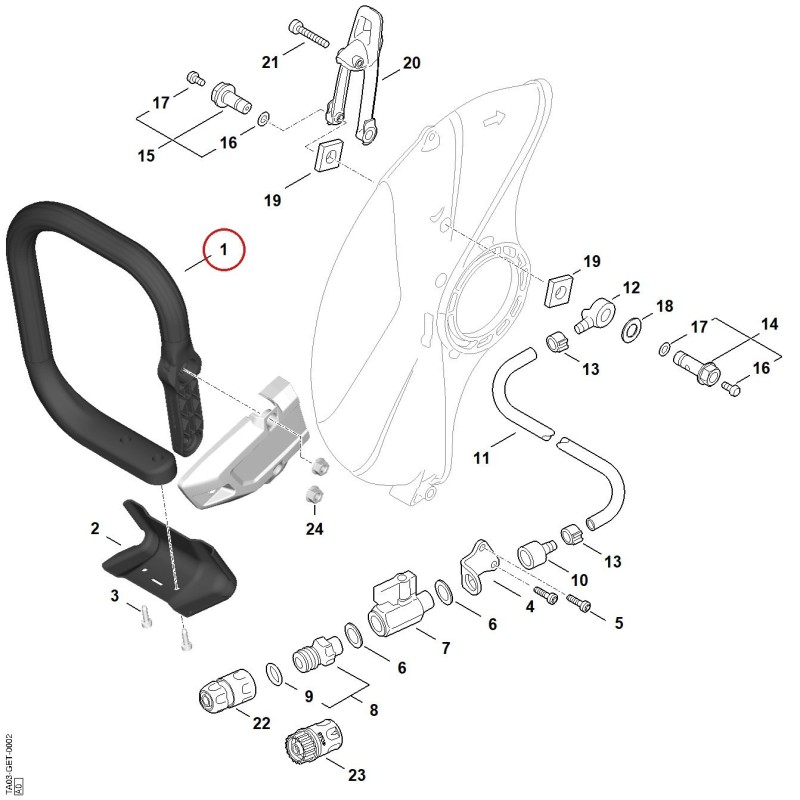 Handlebar TA037901700 ORIGINAL STIHL Handlebar TA037901700 ORIGINAL STIHL