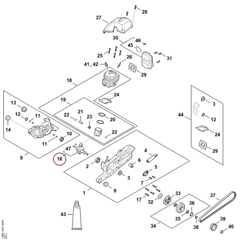 Cigüeñal TB010300405 ORIGINAL STIHL