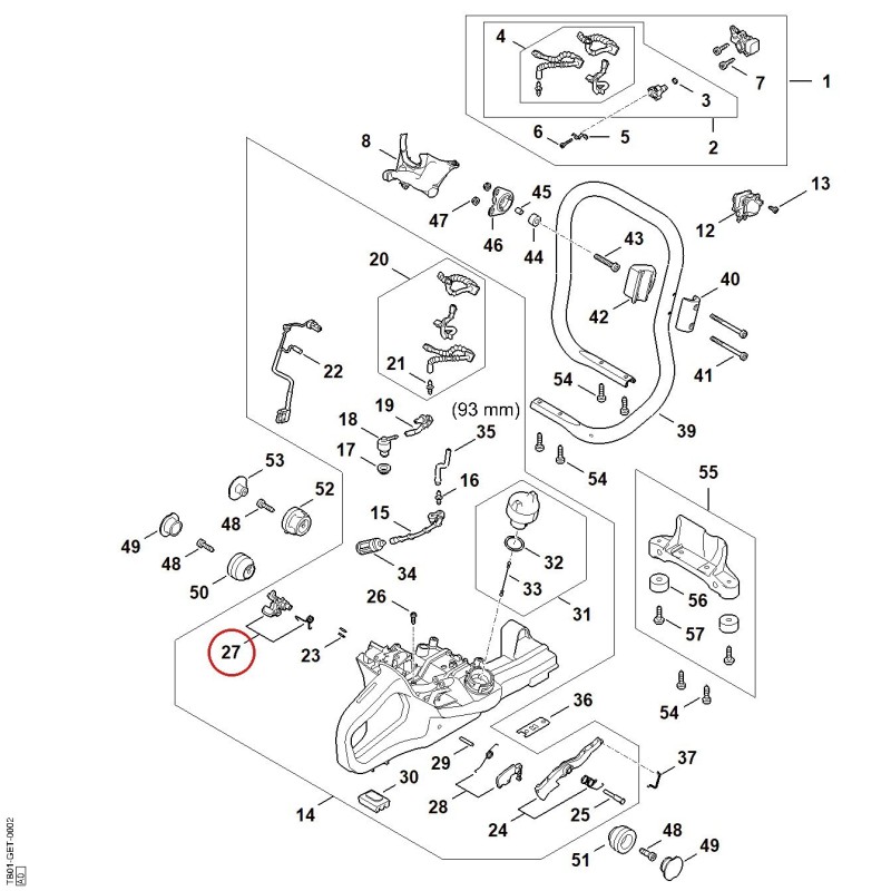 Arbre de commande TB011800900 ORIGINAL STIHL