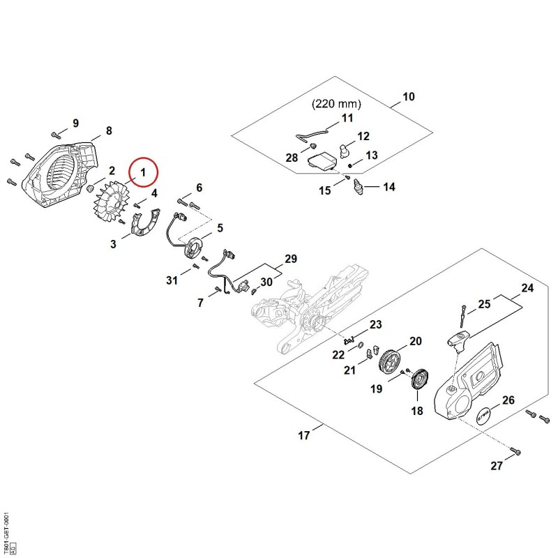 Flywheel TB014001215 ORIGINAL STIHL
