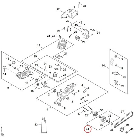 Belt pulley TB017608510 ORIGINAL STIHL | NewgardenParts.com