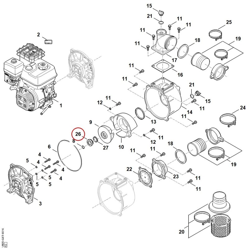 Junta (cubierta) VB050290500 ORIGINAL STIHL