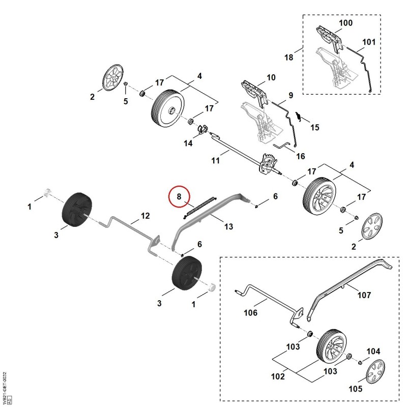 Tension spring WA217035100 ORIGINAL STIHL