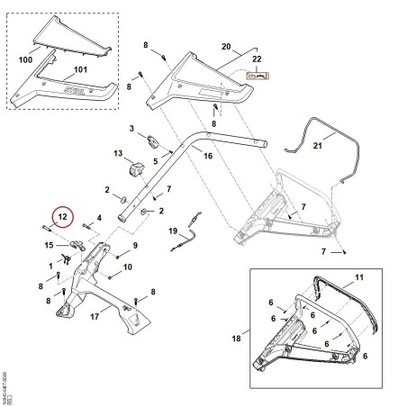 Vis à embase WA407166800 ORIGINAL STIHL | NewgardenParts.com