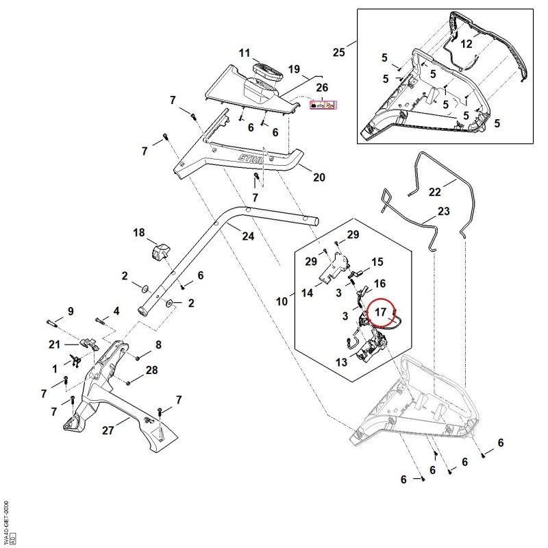 Wiring harness WA414403001 ORIGINAL STIHL