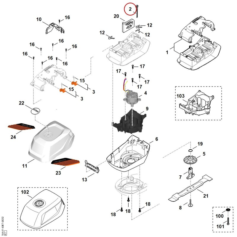 Wiring harness WA414403005 ORIGINAL STIHL