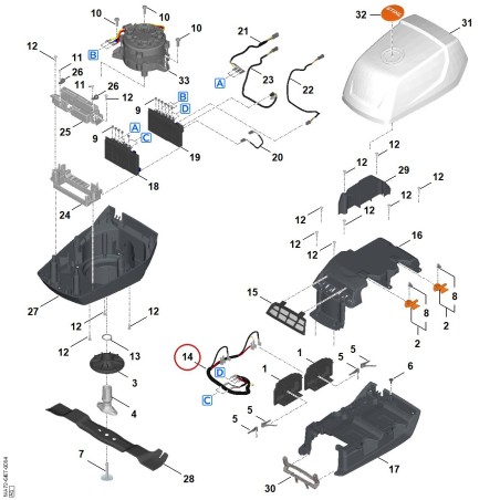 Wiring harness WA704302210 ORIGINAL STIHL | NewgardenParts.com
