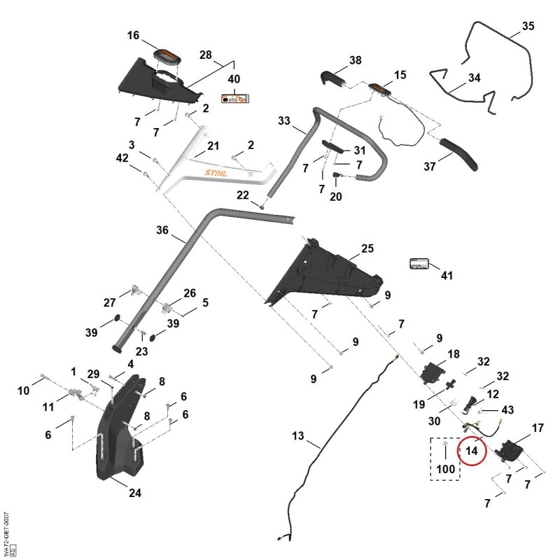 Kabelbaum kpl. WA704302223 ORIGINAL STIHL