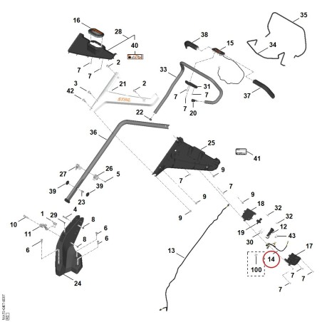 Faisceau de câbles WA704302223 ORIGINAL STIHL | NewgardenParts.com