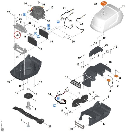 Halter - Elektronik OT WA704329205 ORIGINAL STIHL | NewgardenParts.com