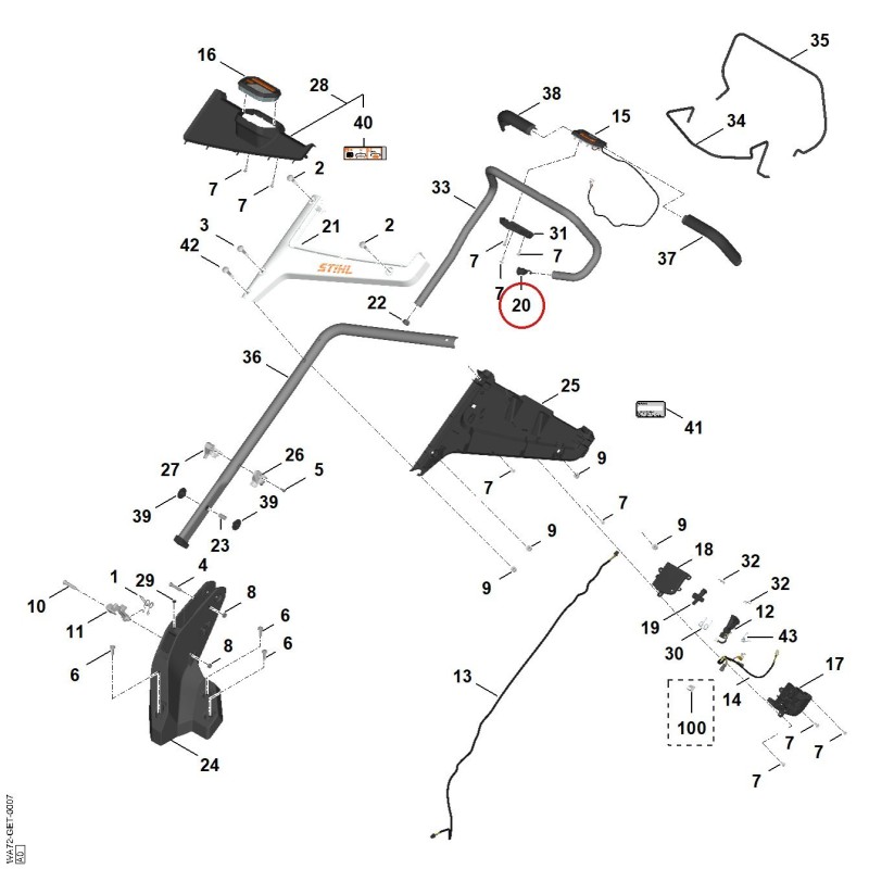 Cable protector WA704422800 ORIGINAL STIHL Cable protector WA704422800 ORIGINAL STIHL