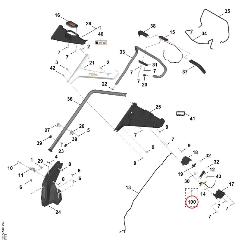 Ressort WA707080800 ORIGINAL STIHL