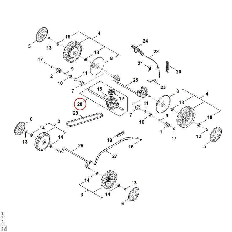 Gear head WB416400100 ORIGINAL STIHL