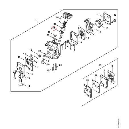 Molla di richiamo Z000013Z015 ORIGINALE STIHL | NewgardenParts.com