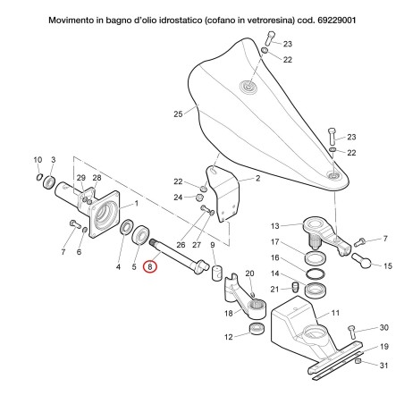 Eje F1303108R ORIGINAL OLEOMAC | NewgardenParts.com