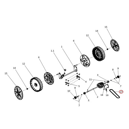 Courroie trapézoïdale 88443 | NewgardenParts.com