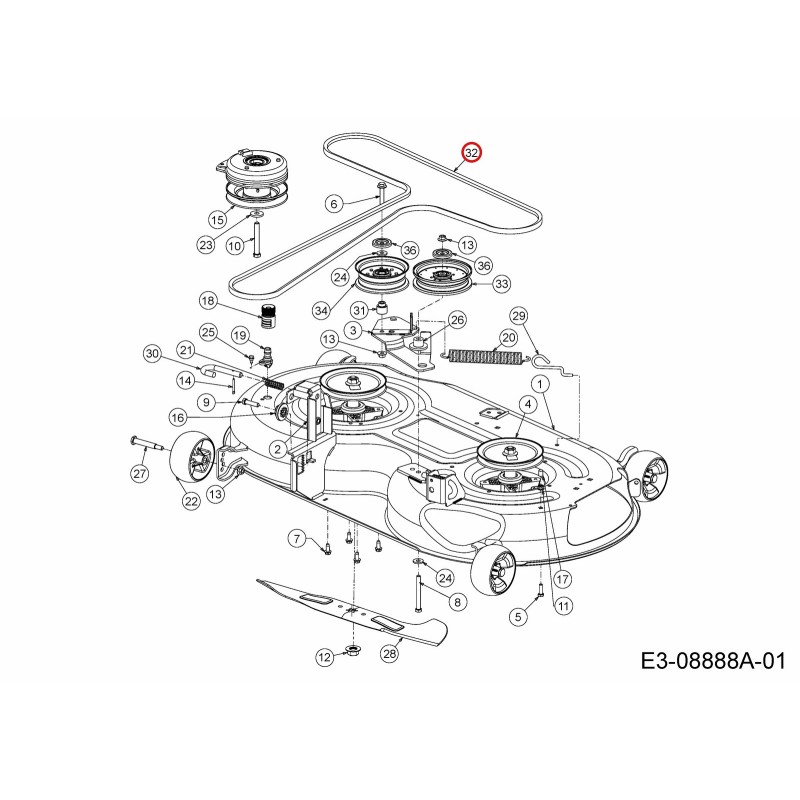 KEILRIEMEN MÄHDECK 125" 754-04325