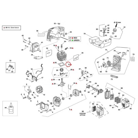 CYLINDER+PISTON KIT ACTIVE 4.5 (40MM) 020012 | NewgardenParts.com