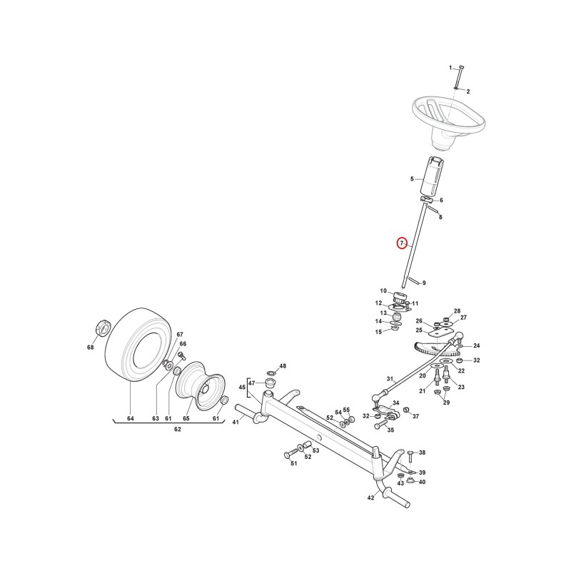 Steering column assembly 125520018/0 ORIGINAL STIGA