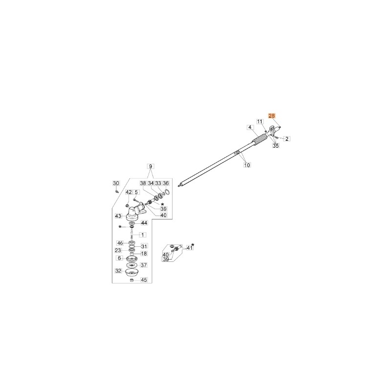 Albero trasmissione decespugliatore modelli BC350T ORIGINALE OLEOMAC 61202109R