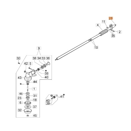 Albero trasmissione decespugliatore modelli BC350T ORIGINALE OLEOMAC 61202109R | NewgardenParts.com