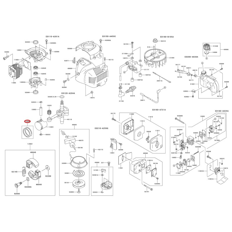 Standard segment kit KAWASAKI diameter 32 mm 003084