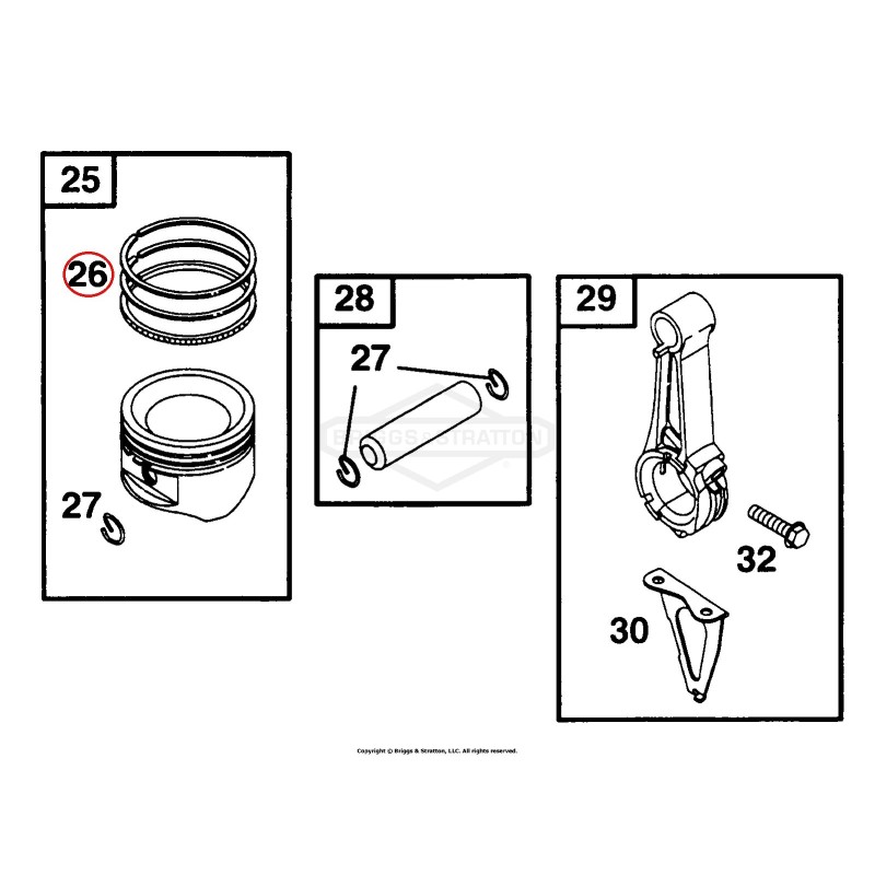BRIGGS & STRATTON Square Segment Kit Diameter 76.2 mm 017692