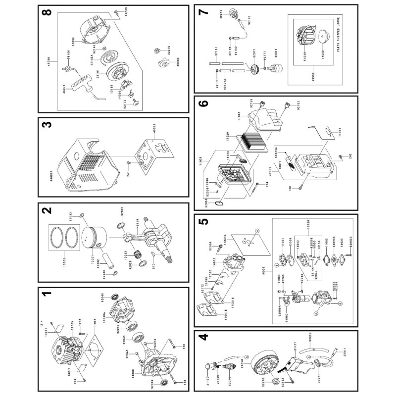 Kit de segments standard KAWASAKI, diamètre 48,5 mm 027369