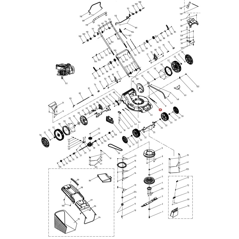 Radheberhalterungsfeder für MAORI Silver Line Rasenmäher 035696 Radheberhalterungsfeder für MAORI Silver Line Rasenmäher 035696