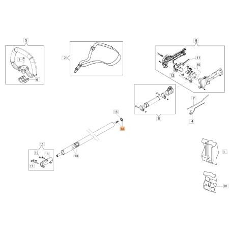 Albero trasmissione Di 7 mm ORIGINALE OLEOMAC per unita' motore BC300D 61280312 | NewgardenParts.com