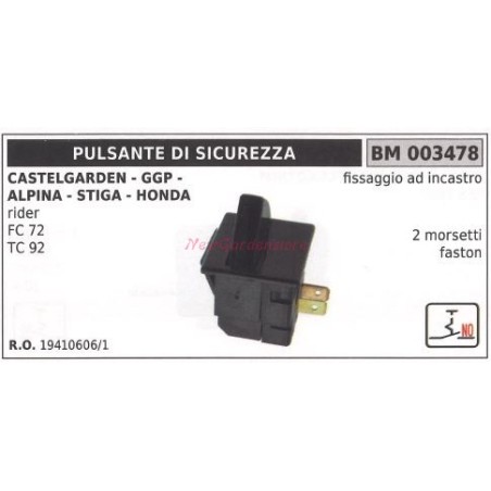 Bouton de sécurité CASTELGARDEN moteur cavalier FC 72 TC 92 19410606/1 003478