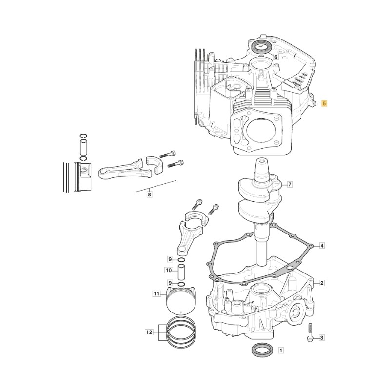 Cilindro ORIGINALE STIGA motore TRE 586V trattorino tagliaerba 118551628/0