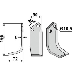 Lama zappa motocoltivatore motozappa fresa 350-645 350-644 NIBBI DECIMO dx sx | NewgardenParts.com