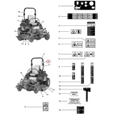 Aufkleber, Warnung LR5100405 ORIGINAL FERRIS | NewgardenParts.com