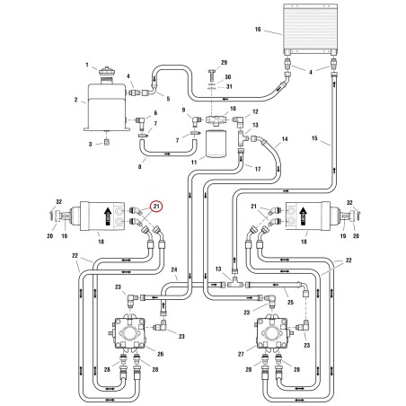 CONEXIÓN, JIC N.° 8 - JUNTA TÓRICA N.° 10, 45 GRADOS. LR5022709 ORIGINAL FERRIS | NewgardenParts.com