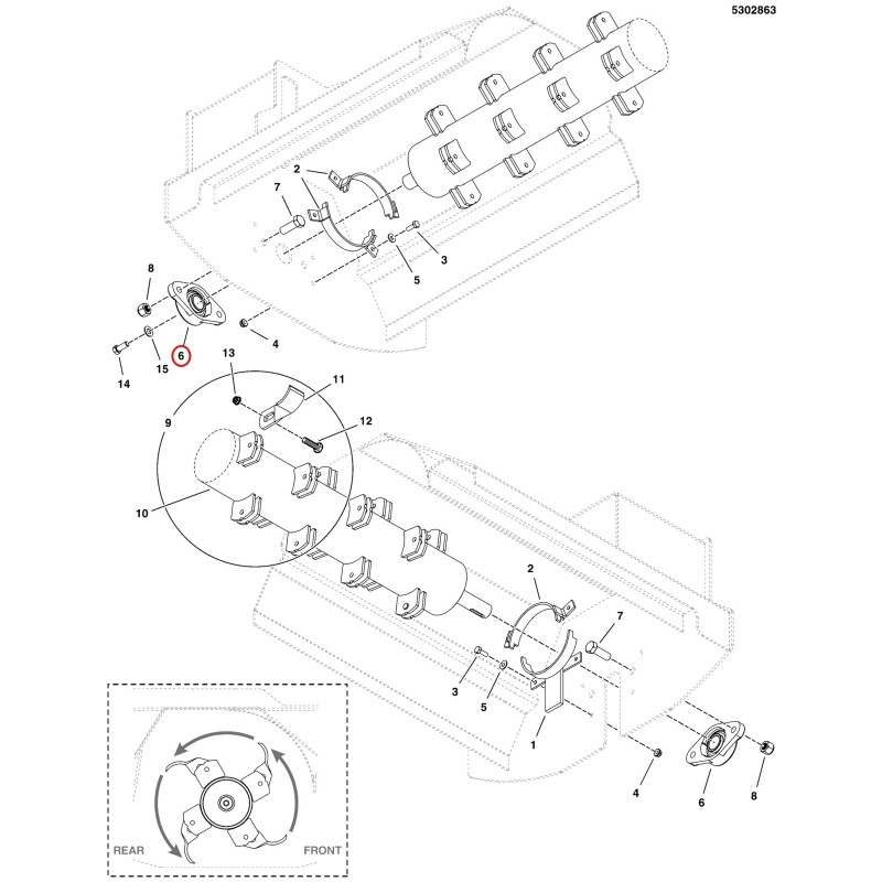 BEARING, 2-BOLT FLANGE, 1", SPINDLE LR5103201 ORIGINAL FERRIS