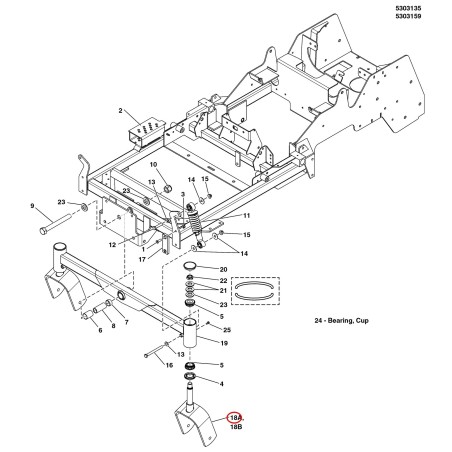 SOUDURE, étrier de roulette - ROUGE LR5402539B ORIGINAL FERRIS | NewgardenParts.com