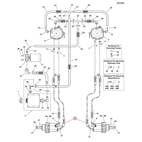 FLEXIBLE HOSE GROUP (33'') -/45° IR2500Z LR5102096 ORIGINAL FERRIS | NewgardenParts.com