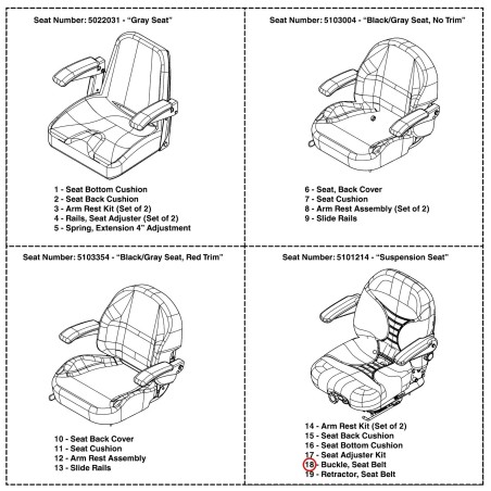 ENSEMBLE CEINTURE DE SÉCURITÉ, RÉTRACTEUR + MANCHON SUP LR5105137 ORIGINAL FERRIS | NewgardenParts.com