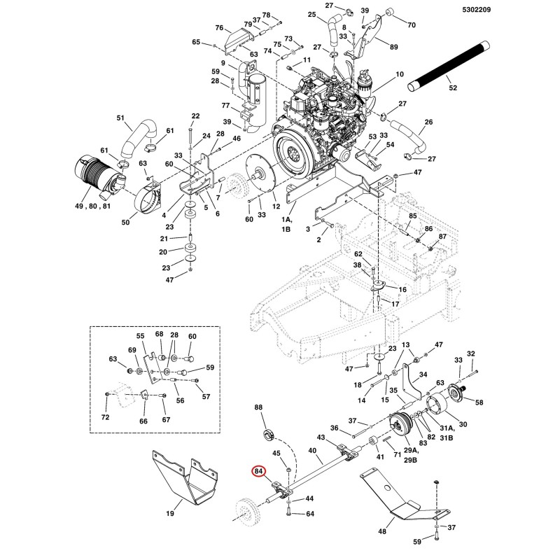 ROULEMENT, 1", GRIP-IT, ASSISE À OREILLE LR5103838 ORIGINAL FERRIS