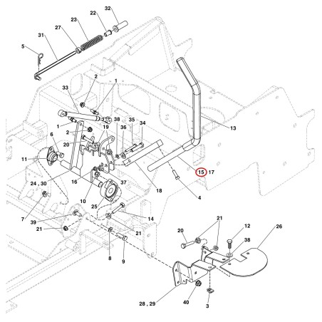 WELDING, HANDLE MOVEMENT CONTROL, 19.0, 1.0, LEFT, BLACK LR5108430AA ORIGINAL FERRIS | NewgardenParts.com